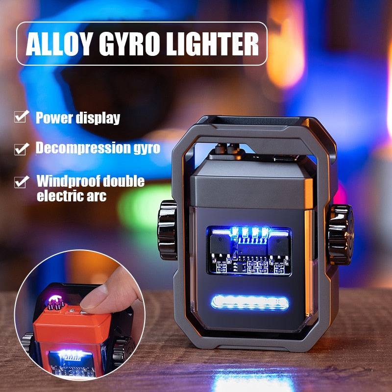 Electric Dual Arc Lighter USB Rechargable Windproof Flameless - TOP BOOST TOYS